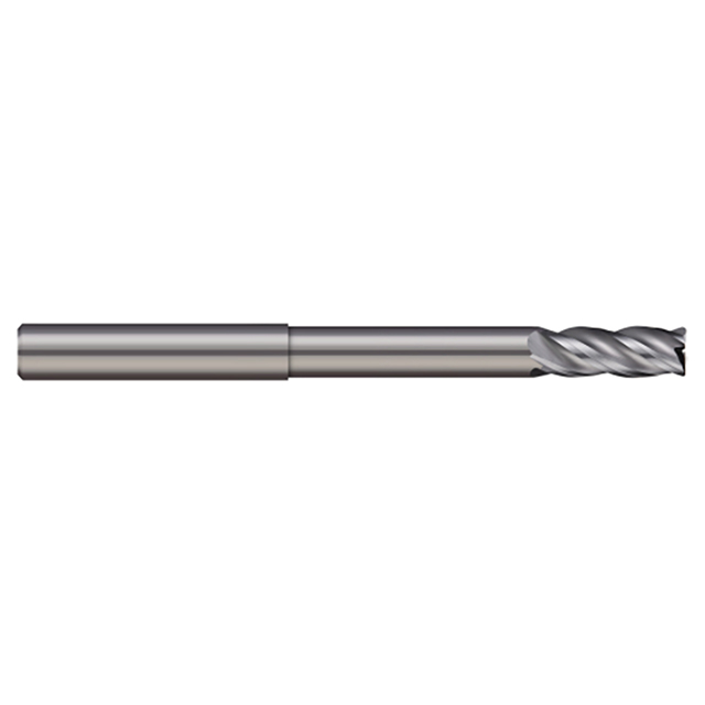 Micro 100 VLR-312-4 | 5/16" Diameter x 5/16" Shank x 0.625" LOC x 2.625" Reach x 4" OAL x 0.020" Corner Radius Uncoated Carbide End Mill