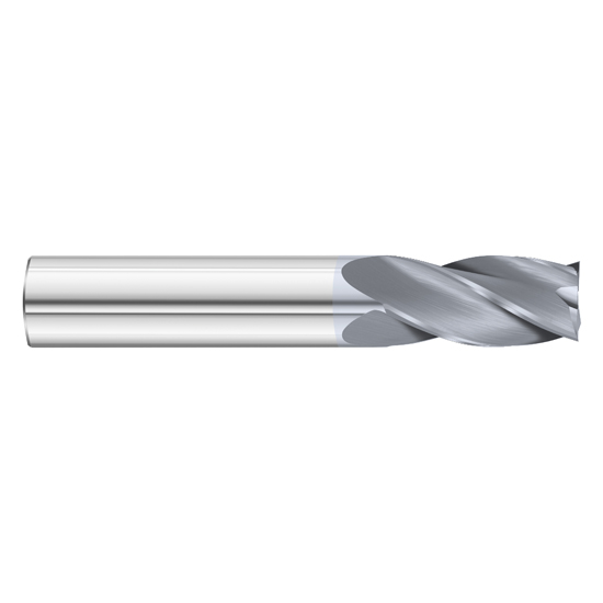 Fullerton Tool 32728 | 3/64" Diameter x 1/8" Shank x 3/16" LOC x 1-1/2" OAL 4 Flute TiCN Solid Carbide Square End Mill