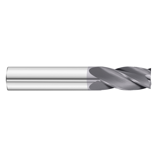 Fullerton Tool 30639 | 3/4" Diameter x 3/4" Shank x 1-1/2" LOC x 4" OAL 4 Flute TiAlN Solid Carbide Square End Mill