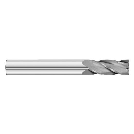 Fullerton Tool 32256 | 3/8" Diameter x 3/8" Shank x 2" LOC x 4" OAL 4 Flute Uncoated Solid Carbide Square End Mill