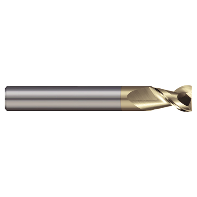 Micro 100 ASM-500-2S | 1/2" Diameter x 1/2" Shank x 5/8" LOC x 2-1/2" OAL 2 Flute ZrN Coated Carbide Square End Mill For Aluminum Alloys