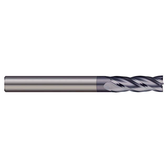 Micro 100 GEMM-030-4X | 3mm Diameter x 3mm Shank x 8mm LOC x  Reach x 38mm OAL 4 Flute AlTiN Coated Carbide Square End Mill