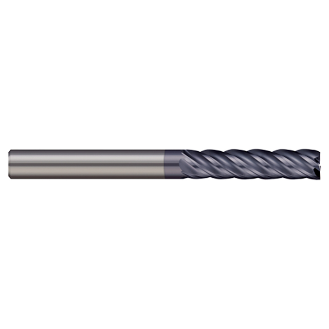 Micro 100 VLM-625-5K | 5/8" Diameter x 5/8" Shank x 2-1/4" LOC x 5" OAL 5 Flute nACRo Coated Carbide Square End Mill For Steels & High Temperature Alloys