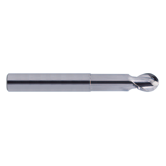 YG1 89598 | 3/4" Diameter x 3/4" Shank x 1" LOC x 5" OAL x 3/8" Radius x 37 Degree Helix Angle 2 Flute Bright Coated Carbide E5978 Ball End Mill