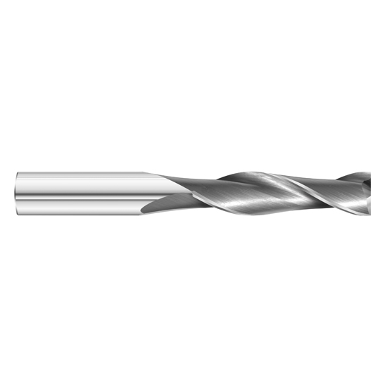 Fullerton Tool 32308 | 1" Diameter x 1" Shank x 3" LOC x 6" OAL 2 Flute Uncoated Solid Carbide Square End Mill