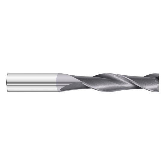 Fullerton Tool 30141 | 1" Diameter x 1" Shank x 2" LOC x 4-1/2" OAL 2 Flute TiAlN Solid Carbide Square End Mill