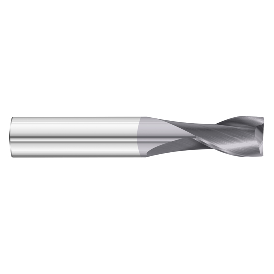 Fullerton Tool 32842 | 5/64" Diameter x 1/8" Shank x 1/8" LOC x 1-1/2" OAL 2 Flute TiAlN Solid Carbide Square End Mill