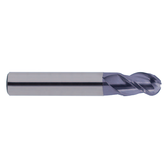 YG1 EG908050 | 5.00mm Diameter x 6.00mm Shank x 7.50mm LOC x 65.00mm OAL x 2.50mm Radius x 40 Degree Helix Angle 3 Flute TiCN Coated Carbide EG908 Square End Mill
