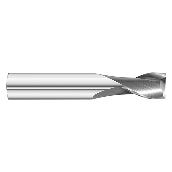 Fullerton Tool 32174 | 5/64" Diameter x 1/8" Shank x 1/8" LOC x 1-1/2" OAL 2 Flute Uncoated Solid Carbide Square End Mill