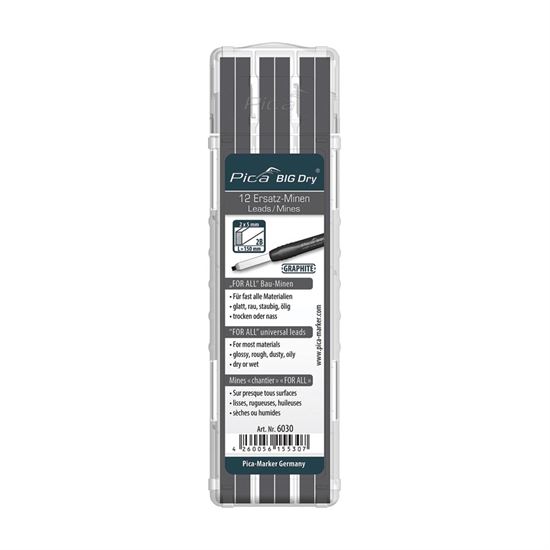 Pica 6030/SB | 2 x 5mm Big Dry Graphite Lead Refills 12/pk