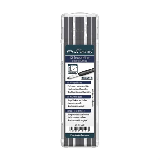 Pica 6051/SB | 2 x 5mm Big Dry "All Weather" Graphite Lead Refills 12/pk