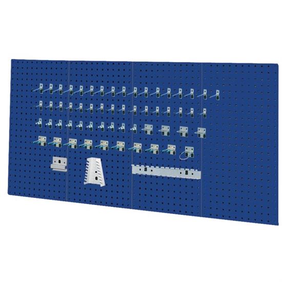 Kennedy 50004BL | 4-Panel Industrial Blue Toolboard with 60 Pc. Toolholder Set