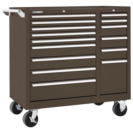 Kennedy 315XB | 15 Drawer, Steel, Tool Roller Cabinet 39-3/8 Inch Wide x 39 Inch High x 18 Inch Deep, 2,800 Lb. Capacity, Brown