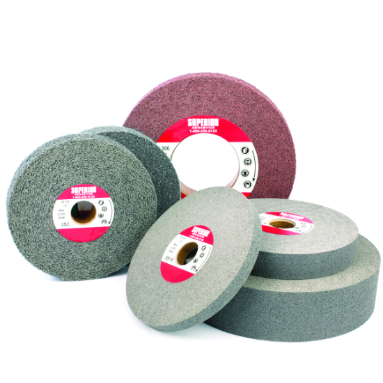 Superior Abrasives 55345 | SHUR-BRITE 6" x 2" x 1" Coarse (Density 2) Deburring Wheel