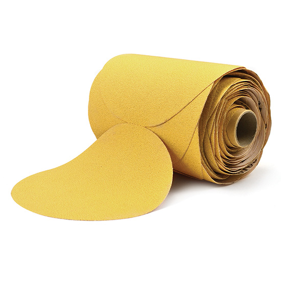 Superior Abrasives 25084 | SHUR-KUT 5" 240 Grit Aluminum Oxide Gold Paper PSA Disc Roll
