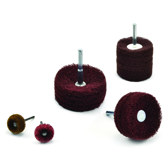 Superior Abrasives 10462 | SHUR-BRITE 2-3/8" x 2" x 1/4" Fine High Strength Satin Finishing Mounted Disc Wheel