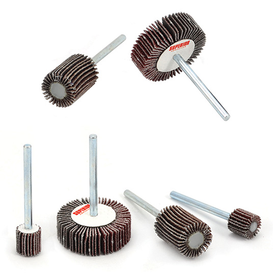 Superior Abrasives 24806 | SHUR-KUT 5/8" x 5/8" x 1/8" 80 Grit Aluminum Oxide Mounted Flap Wheel