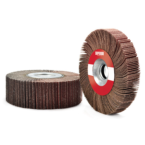 Superior Abrasives 26318 | SHUR-KUT 8" x 1" x 1" 120 Grit Aluminum Oxide Unmounted Flap Wheel