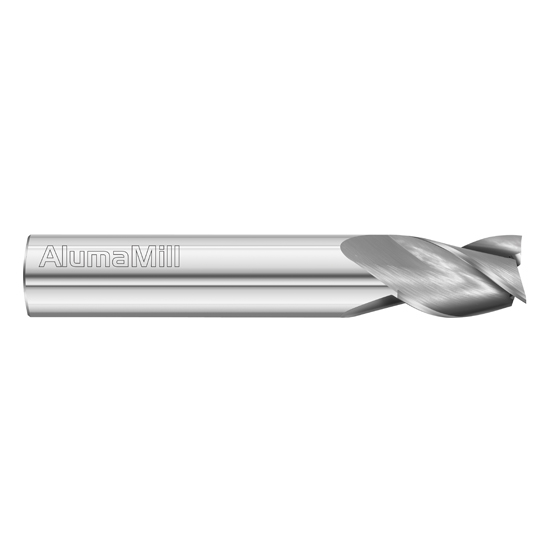 Fullerton Tool 38378 | 1/2" Diameter x 1/2" Shank x 3/4" LOC x 3" OAL 3 Flute Uncoated Solid Carbide Square End Mill