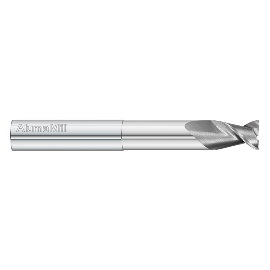 Fullerton Tool 38210 | 1/4" Diameter x 1/4" Shank x 1/2" LOC x 3" OAL 2 Flute Uncoated Solid Carbide Square End Mill