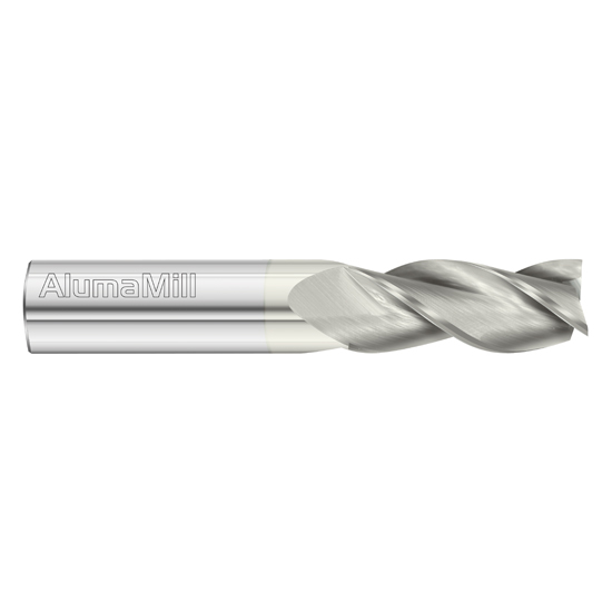 Fullerton Tool 38131 | 1/8" Diameter x 1/8" Shank x 1/2" LOC x 1-1/2" OAL 3 Flute FC19 Solid Carbide Square End Mill