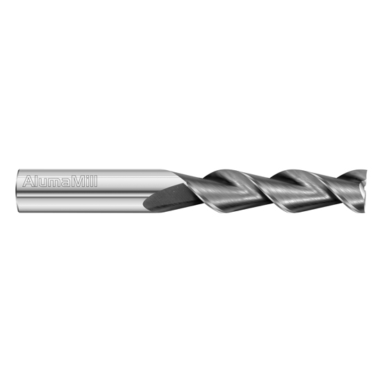 Fullerton Tool 38244 | 3/4" Diameter x 3/4" Shank x 2-1/2" LOC x 5" OAL 2 Flute Uncoated Solid Carbide Square End Mill