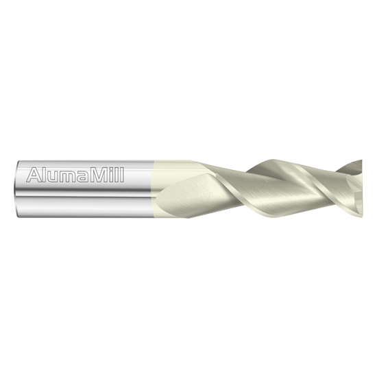 Fullerton Tool 38098 | 3/8" Diameter x 3/8" Shank x 1" LOC x 2-1/2" OAL 2 Flute FC19 Solid Carbide Square End Mill