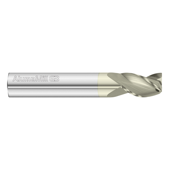 Fullerton Tool 27055 | 1/8" Diameter x 1/8" Shank x 1/4" LOC x 1-1/2" OAL 3 Flute FC5 Solid Carbide Square End Mill