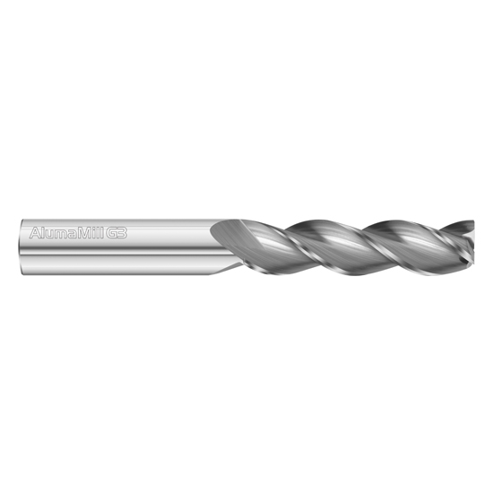 Fullerton Tool 27021 | 5/16" Diameter x 5/16" Shank x 1-1/4" LOC x 4" OAL 3 Flute Uncoated Solid Carbide Square End Mill