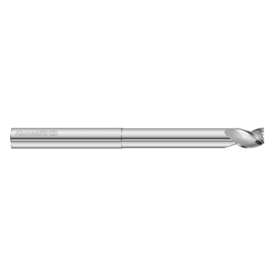 Fullerton Tool 93027 | 12mm Diameter x 12mm Shank x 25mm LOC x 100mm OAL 3 Flute Uncoated Solid Carbide Square End Mill