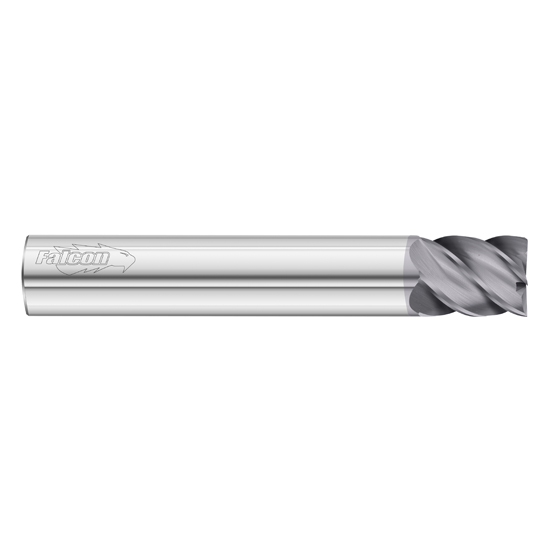 Fullerton Tool 38173 | 1/8" Diameter x 1/8" Shank x 1/4" LOC x 1-1/2" OAL 5 Flute TiAlN Solid Carbide Square End Mill