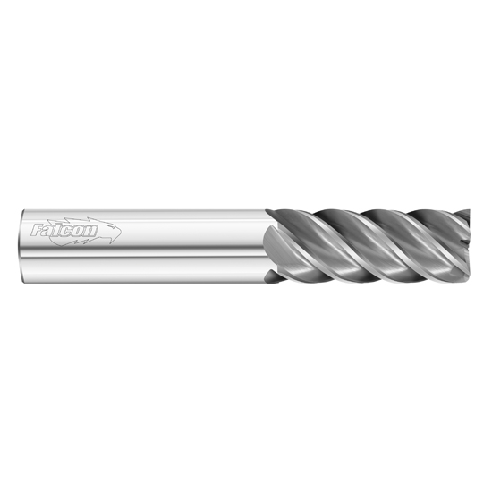 Fullerton Tool 38050 | 1/8" Diameter x 1/8" Shank x 1/2" LOC x 1-1/2" OAL 5 Flute Uncoated Solid Carbide Square End Mill