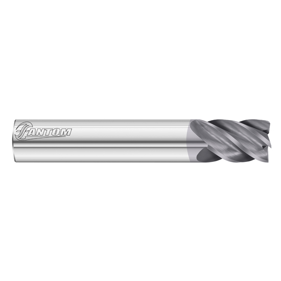 Fullerton Tool 34154 | 1/2" Diameter x 1/2" Shank x 5/8" LOC x 3" OAL 5 Flute FC18 Solid Carbide Square End Mill