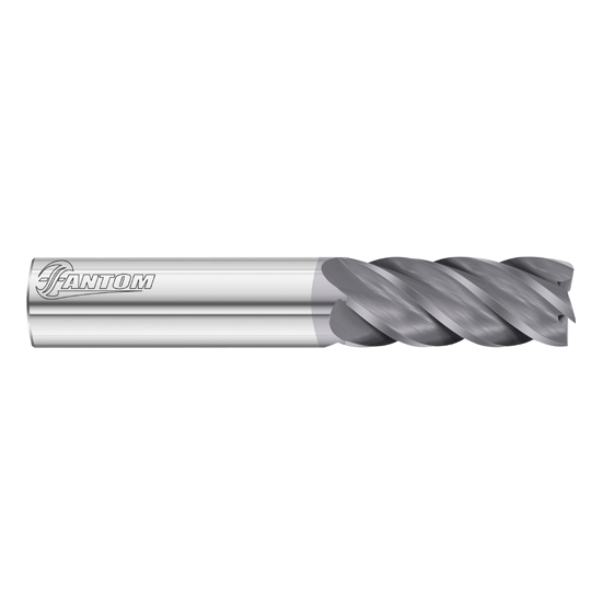 Fullerton Tool 34125 | 1/4" Diameter x 1/4" Shank x 3/4" LOC x 2-1/2" OAL 5 Flute FC18 Solid Carbide Square End Mill