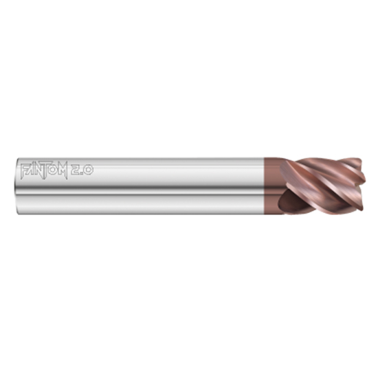 Fullerton Tool 37628 | 1/2" Diameter x 1/2" Shank x 5/8" LOC x 3" OAL 5 Flute FC20 Solid Carbide Square End Mill