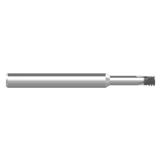 Allied Machine and Engineering TM19032M-3T2X  | #10-32 UN x  3.68mm Diameter x 32 Pitch x 6.00mm Shank x 63.00mm OAL 3 Flute Carbide AM210 Coated Helical Flute Thread Mill