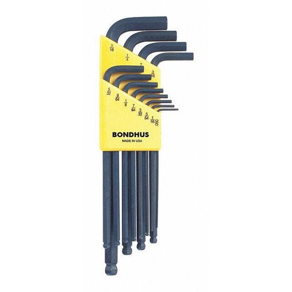 Bondhus 10936 | 12pc 0.050 - 5/16" L-Key Ball End Hex Key Set