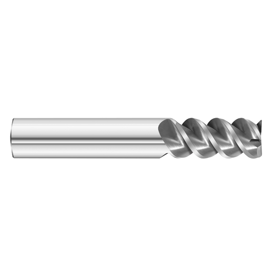 Fullerton Tool 38003 | 1/4" Diameter x 1/4" Shank x 3/4" LOC x 2-1/2" OAL 3 Flute Uncoated Solid Carbide Square End Mill
