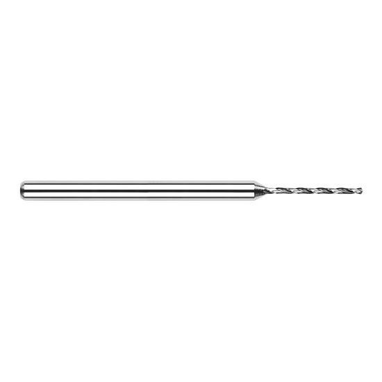 Harvey Tool 20320 | 0.0465" Diameter x 0.3950" Flute Length x 1/8" Straight Shank x 1-1/2" OAL 130 Degree Drill Point Angle Uncoated Solid Carbide Micro Drill Bit
