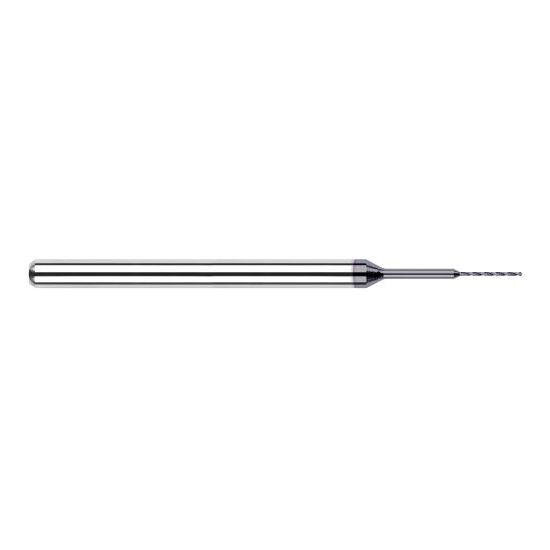 Harvey Tool 20120-C3 | 0.0120" Diameter x 0.2300" Flute Length x 1/8" Reduced Shank x 1-1/2" OAL 130 Degree Drill Point Angle AlTiN Coated Solid Carbide Micro Drill Bit