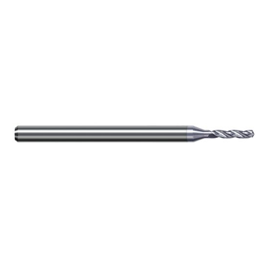 Harvey Tool BAF0350-C8 | 0.889mm Diameter x 3.000mm Shank x 50.000mm OAL 130 Degree Drill Point TiB2 Coated Solid Carbide Micro Drill Bit
