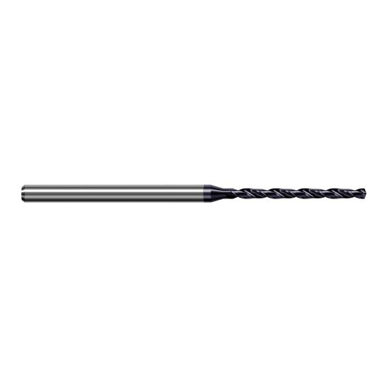 Harvey Tool CHT0236-C3 | 0.600mm Diameter x 3.000mm Shank x 50.000mm OAL 140 Degree Drill Point AlTiN Coated Solid Carbide Micro Drill Bit