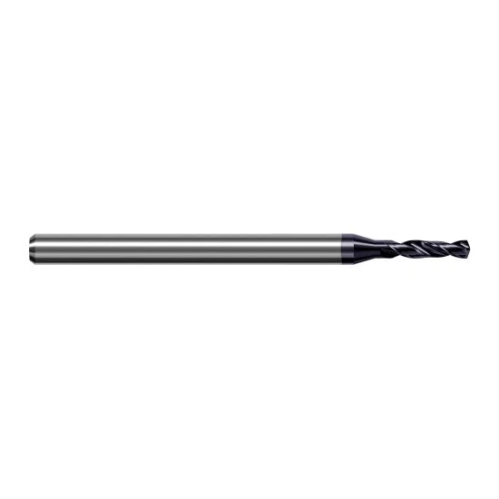 Harvey Tool DHE0810-C3 | 2.057mm Diameter x 4.000mm Shank x 50.000mm OAL 140 Degree Drill Point AlTiN Coated Solid Carbide Micro Drill Bit