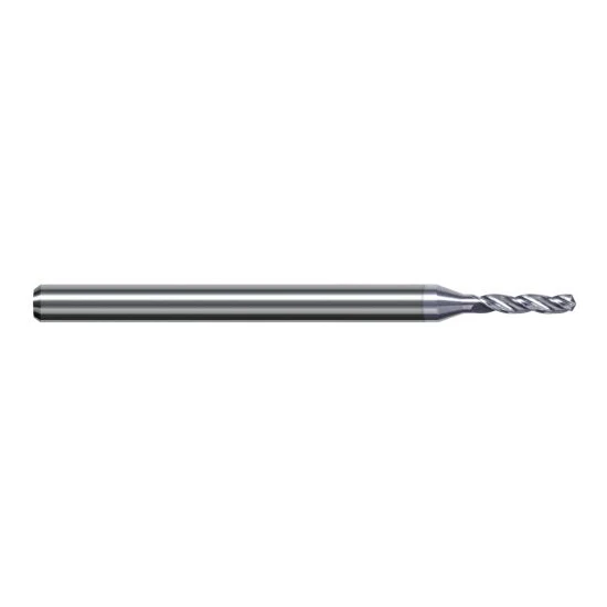 Harvey Tool BAF1065-C8 | 2.705mm Diameter x 4.000mm Shank x 63.000mm OAL 130 Degree Drill Point TiB2 Coated Solid Carbide Micro Drill Bit