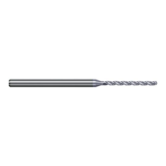 Harvey Tool DQW0315-C8 | 0.800mm Diameter x 3.000mm Shank x 50.000mm OAL 130 Degree Drill Point TiB2 Coated Solid Carbide Micro Drill Bit