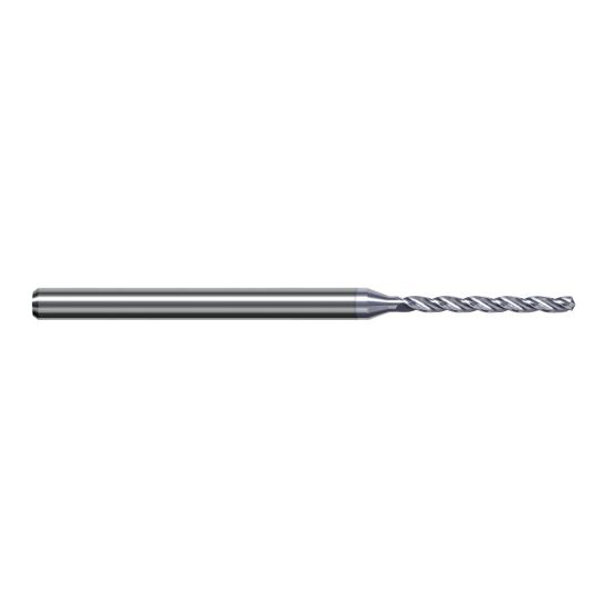 Harvey Tool ERY0595-C8 | 1.511mm Diameter x 3.000mm Shank x 63.000mm OAL 130 Degree Drill Point TiB2 Coated Solid Carbide Micro Drill Bit