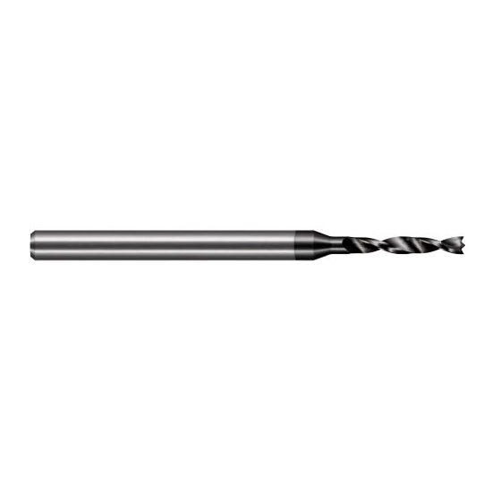 Harvey Tool BSW1093-C4 | 2.778mm Diameter x 4.000mm Shank x 63.000mm OAL 90 Degree Drill Point Amorphous Diamond Coated Solid Carbide Micro Drill Bit