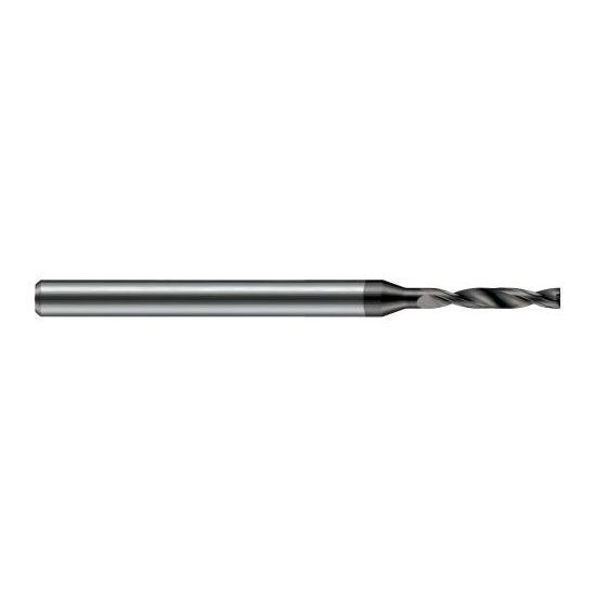 Harvey Tool FBD1406-C3 | 3.571mm Diameter x 6.000mm Shank x 75.000mm OAL 180 Degree Drill Point AlTiN Coated Solid Carbide Micro Drill Bit