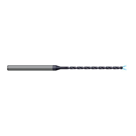 Harvey Tool CXZ0590-C3 | 1.500mm Diameter x 32.500mm Flute Length x 3.000mm Straight Shank x 75.000mm OAL 140 Degree Drill Point Angle AlTiN Coated Solid Carbide Coolant Through Micro Drill Bit