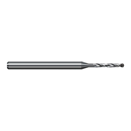 Harvey Tool BCF1250 | 3.175mm Diameter x 6.000mm Shank x 63.000mm OAL 130 Degree Drill Point PCD Diamond Coated Solid Carbide Micro Drill Bit
